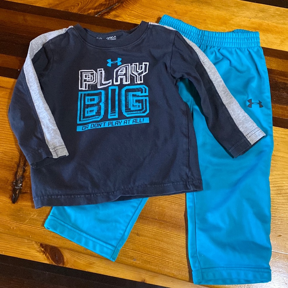 Little boys size 18m fall long sleeve pants set